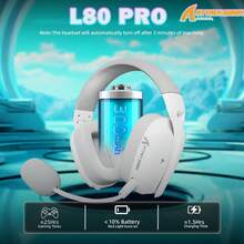 ATTACK SHARK L80PRO 无线游戏耳机 Lightseed Tech - 内置可拆卸双麦克风 - 轻巧耳机，支持三种模式（2.4GHz USB C&A 适配器/蓝牙/有线） - 适用于 PC - 彩色 - 查看 1