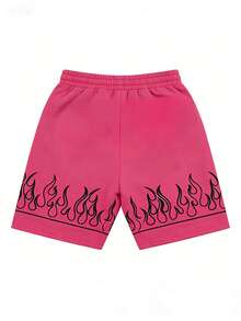 Men's Summer Outdoor Casual PrintedBermuda Shorts, Couple Matching Style - Red - View 3