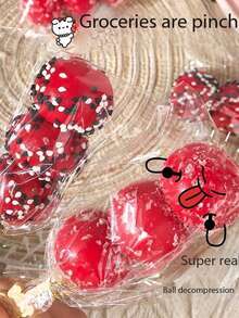 1pc Random Lifelike Candy Apple Squeeze Toy, Creative Stress Relief Toy, Perfect Gift For Holidays, Birthdays, Christmas, Parties - Multicolor - View 2