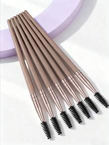 7件套便携式眉刷和睫毛刷 | 双用途螺旋梳化妆刷 - 彩色 - 查看 2