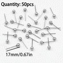 20/30/50pcs Stainless Steel Round Beads Welding Pins, DIY Jewelry Making, Handmade Beading Craft Supplies - DIY - View 8