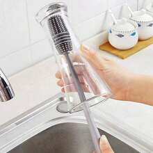 Silicone Cup Brush, Glass Cleaner, Kitchen Cleaning Tool, Long Handle Beverage & Wine Glass Bottle Cup Cleaning Brush, Plastic Cup - A - View 7