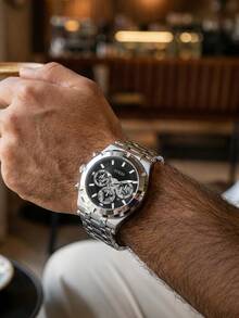 Guess 男士石英表 - 银色表带，计时功能，时尚男士腕表，送给男友/丈夫的理想礼物 GW0260G1 - 銀色 - 查看 6