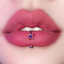 浪漫蝴蝶钛钢外螺纹独特蝴蝶唇环 - 蝴蝶的浪漫 唇環 - 查看 1