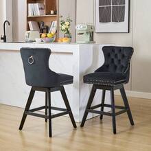 Barstools - Black + Velvet + Foam - View 12