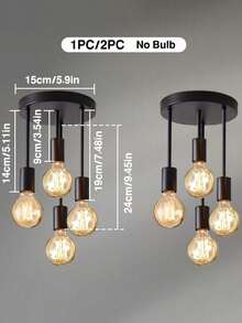 1盏现代简约铁艺多头吊灯，E27灯座，硬线连接，适用于餐厅、卧室、书房、客厅，创意吊灯，楼梯照明，不含灯泡 - 黑色 - 查看 7