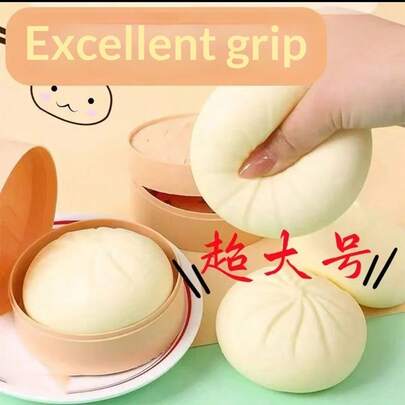 Soft Squeeze Realistic Bun Toy, Great Stress Relief Gag Gift, Funny Steamer Bun Toy For Birthday, Prank