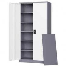 Metal Cabinet 5 Adjustable Shelves 71H Garage Storage Cabinet With Locking Doors - B - View 8