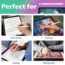 Tablet Stylus Aluminium Touch Screen Pen Drawing Universal For IPad Android Tablet Smartphone Computer Writing USB Charging Magnetic - Gradient Hồng - Xem 8