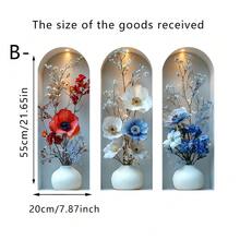 Bộ 3 miếng dán tường hình vòm cây cảnh và bó hoa 3D hiệu ứng lập thể, có thể tháo rời, tự dính và chống thấm nước, thích hợp để trang trí phông nền sofa, hành lang văn phòng và làm đạo cụ nghệ thuật trong nhà. - Hình dán tường hoa văn hình vòm - Xem 10