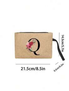 1/2 chiếc túi tote vải lanh in hoa và chữ cái A-Z, túi xách in họa tiết thời trang, túi tote và túi đựng mỹ phẩm sành điệu dành cho nữ, túi đeo vai có khóa kéo dung tích lớn, túi xách đa năng có khóa cài, túi mua sắm in họa tiết có khóa bấm, thích hợp cho đám cưới, sinh nhật, du lịch biển, kỳ nghỉ và các dịp khác. Món quà hoàn hảo cho phụ nữ, mẹ, giáo viên, bạn bè, phù dâu, sinh viên và mùa tựu trường. - Nhiều màu - Xem 9