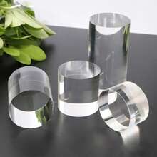 1pc Transparent Acrylic Round Display Stand Perfume Display Rack Modern Display Box Jewelry Cosmetics Bedroom Home Decor Storage Display Rack Mini Doll Display Easy To Clean Space-Saving - Multicolor - View 2