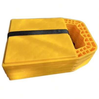 4 Packs, RV Stabilizing Jack Pads - RV Leveling Blocks-Caravan Jack Pads-Interlocking Design; Includes Handy Strap For RV Storage - Molded Of Strong UV Stabilized Polypropylene, UV-Resistant,