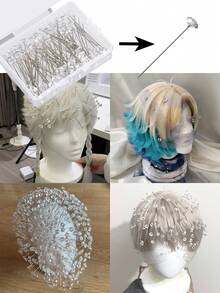 50/100pcs Diamond Shaped Bouquet Pins (0.6*3.8cm) | Transparent Pins Suitable For DIY Crafts, Weddings And Cosplay Wig Styling. This Set Provides 50 Or 100 Pcs Of 0.6*3.8cm Transparent Diamond-Shaped Bouquet Pins, The Sparkling Diamond Design On The Pin Head Adds An Elegant Luster To Your Floral Arrangements And Handicrafts. - Multicolor - View 3