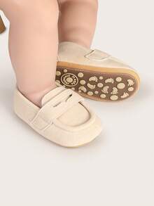 春秋新款婴幼儿学步鞋豆豆鞋 3-6-9个月 软橡胶底 男童休闲鞋 - 杏色 - 查看 3