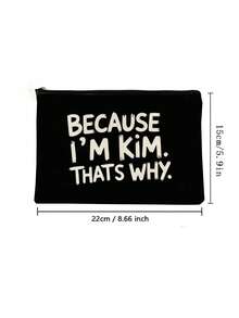 1个印有“因为我是金，所以……”字样的化妆包 - 现代简约粗体字，适用于化妆品收纳、旅行洗漱包和男女通用化妆品储物袋。 - 彩色 - 查看 5