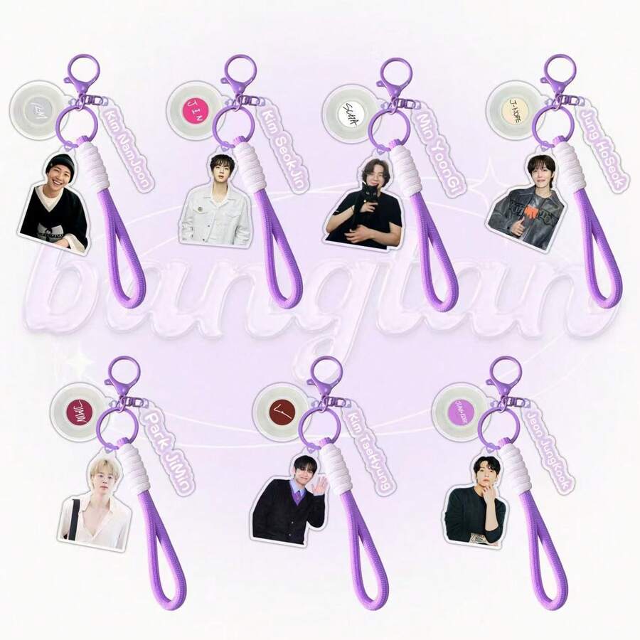 B/T/S – , J-HOPE, JIMIN, V, JIN, RM, Acrylic Keychain Backpack Hanger. - Multicolor - View 1