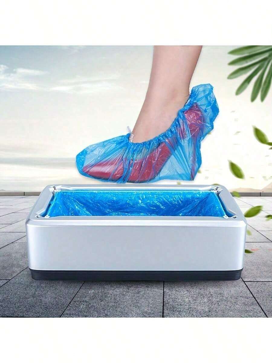 Automatic Shoe Cover Dispenser - Comes With 200 Disposable Waterproof Anti-Slip Shoe Covers, Suitable For Men's Shoes Size 12 And Below, Applicable For Home, Office, Factory And Indoor Environments