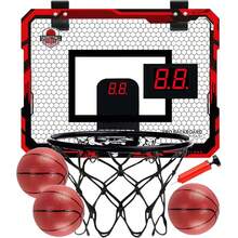 Canasta de Basquetbol para Niños Plegable, Tablero de Basketball con Contador Electrónico De Puntaje, Aro, 3 Mini Balón, para Puerta y Pared Juegos Exteriores para Niños Profesional,40992568 - Multicolor - Ver 1