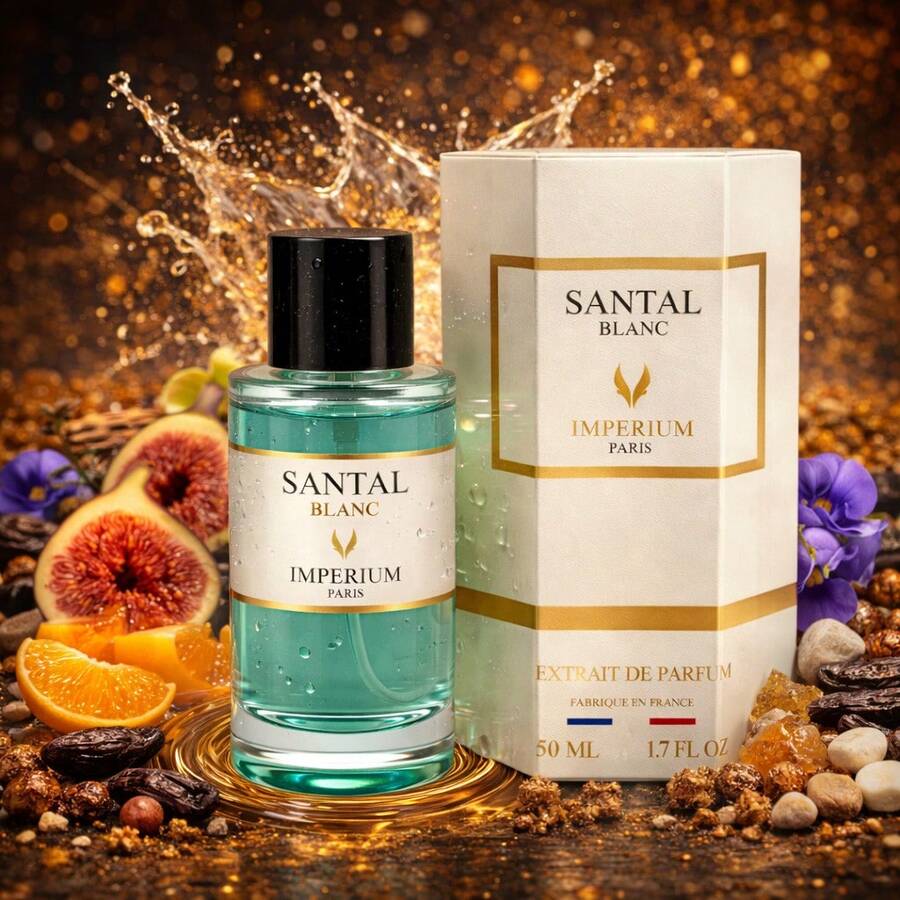 Fragrance World IMPERIUM PARIS WHITE SANTAL 50ML PERFUME EXTRACT - FIG MANDARIN NECTAR PURPLE SANDALWOOD UNISEX LUXURY LONG LASTING - Oriental - View 1
