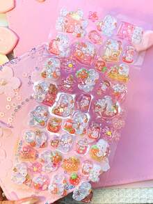 Pegatinas decorativas 3D estereoscópicas con dibujos animados en relieve - Pegatinas decorativas de diamantes de cristal para niños - Pegatinas estereoscópicas lindas. Decoraciones perfectas - Multicolor - Ver 6