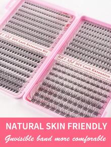 576/608/544pcs DIY False Eyelash Clusters, Eyelash Extension Clusters, Curly & Super Thick Individual Lash Clusters, Fine Lash Clusters 10D 20D Lash Clusters, DIY Eyelash Extension For Beginners Home Use, 0.07mm D Curl 8-16mm Mixed Natural Lash Extension, 30 Pairs Lash Clusters - C - View 6