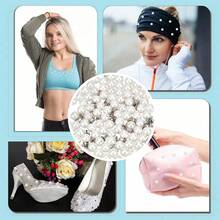 Bộ 100 đinh tán ngọc trai giả màu trắng tròn, kích thước 6/8/10mm, kèm ghim, dùng để trang trí quần áo, mũ, túi xách, giày dép, đồ thủ công DIY, đan móc, may vá, làm trang sức. - Nhiều màu - Xem 8