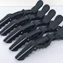 5pcs Professional Salon Hair Clips - Strong Grip Alligator Clips For Hair Straightening, Cutting, Coloring & Styling, Ideal For Salon, Home & DIY Use - 黑色 - 查看 8