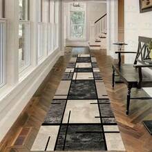 1入現代幾何防滑防水/吸污走廊地毯,適用於門廳、客廳門口裝飾,水晶絨面料 - 彩色 - 查看 5