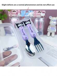 SANRIO Bộ thìa dĩa  đen dễ thương của  (2 chiếc/hộp), hình chú chó tai to hoạt hình dễ thương, thích hợp làm quà tặng sinh nhật, quà tốt nghiệp, dùng trong nhà hàng, nhà bếp, phụ kiện du lịch, v.v. (Không có bao bì carton) - Nhiều màu - Xem 15