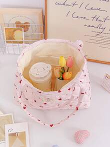 1 chiếc túi tote in hình trái tim, dung tích lớn, thời trang, thích hợp cho du lịch, đựng mỹ phẩm, văn phòng phẩm, đồ điện tử, đồ trang trí nhà cửa, món quà tuyệt vời cho mẹ, y tá, sinh viên. - Nhiều màu - Xem 6