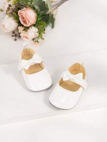 Infant Girls' Cute Bow Soft Lining Princess Shoes, Classic Basic Style - White - View 2