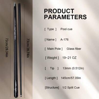 58-Inch Carbon Fiber Billiard Cue - 9mm Tip, 19-21oz, High Hardness & Precision, Suitable For Professional Tournaments, Detachable, For Snooker, Recreation Billiards, English Billiards, Chinese Billiards, Carom Billiards, 8-Ball And American 9-Ball