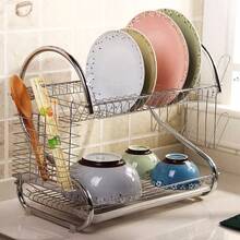 全新 廚房置物架碗碟筷子瀝水架檯面收納架子多層式多功能家用 碗架瀝水架 雙層碗碟架 S型廚房置物架 水杯砧板收納架 家用桌上型碗碟架雙層瀝水架廚房置物架放碗架桌上型收納架 廚房碗碟置物碗碟架雙層瀝水架廚房置物架放碗架桌上型儲存水架式水架節水架。 - 銀色 - 查看 11