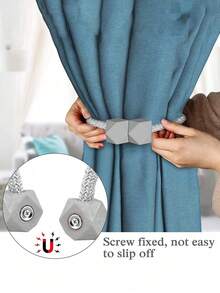 2 piezas de sujetacortinas magnéticos, con cordón trenzado talla grande grueso y imanes fuertes, múltiples opciones de color, adecuados para fijar cortinas - 2pcs - Ver 5