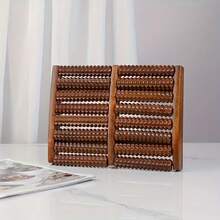 1 pieza Rodillo de masaje de reflexología de 8 filas, herramienta de masaje de pies, rodillo de masaje de pies, rodillo de masaje de manos, dispositivo de masaje de pies para adultos, herramienta de masaje de escritorio, herramienta de alivio del estrés para el hogar y la oficina, terapia de madera, masaje, Gua Sha, terapia preescolar, masajeador de pies, drenaje de madera - Rodillo doble - Ver 3