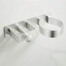 Wall Mount Hair Dryer Holder, Drill-Free Bathroom Hair Dryer Storage Rack, Straightener & Iron Organizer, Curling Iron Holder (Suitable For Salons & Bathrooms), Hair Dryer & Ironing Board Stand, Bathroom Accessories, Home Decor Bathroom Accessories - Multicolor - View 10