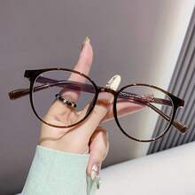 1pc Classic Cute & Playful TR Ultra-Light Non-Slip Arm Eyeglasses - Transparent Brown - View 1