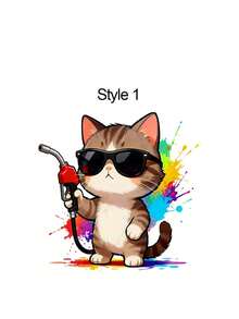 Cute Pet Fashion Glasses Cat Creative Car Sticker, Colorful Ink Splash Effect, Adorable Pattern, Easy To Apply And Not Easy To Fall Off, Can Cover Blemishes And Prevent Scratches, Suitable For Cars, Gas Tanks, Smooth Surfaces, Daily Use, Suitable As Birthday Gifts For Friends And Family - A - View 13
