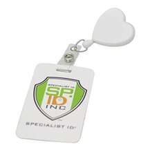 Heart Shaped Retractable Badge Reel With Rotating Swivel Spring Clip - Cute Heavy Duty Name Tag Reels For Nurses Pediatrics Teachers EKG And More White - 1 Đơn lẻ - Xem 5