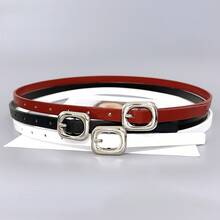 3pcs Minimalist Women's Thin Waist Belt, Versatile Jeans Accessory - Multicolor - View 13