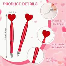 Bộ 1/3 bút bi hình trái tim màu đỏ, thích hợp dùng trong tiệc Valentine, văn phòng, trường học, Giáng sinh, Valentine và đám cưới (thiết kế hình trái tim màu đỏ). - A - Xem 5