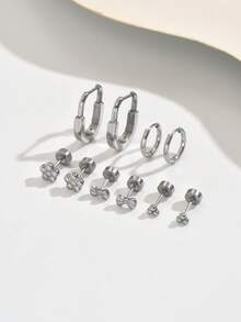 5对/10件套金色时尚耳夹耳环套装，百搭垂坠耳环，适合女性参加节日、音乐会及任何场合。 - 套裝耳環 - 查看 9