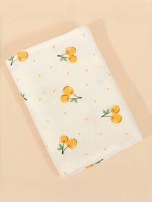 1 chiếc chăn quấn em bé bằng vải muslin họa tiết chanh, dùng làm khăn phủ xe đẩy, chăn sơ sinh (cho bé trai và bé gái), khăn quấn trẻ sơ sinh màu trung tính, đồ dùng phòng trẻ sơ sinh, khăn tắm cho bé. - anh đào màu vàng - Xem 7