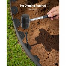 Landscape Edging, 33 Ft X 4 In Plastic Garden Border Edging With 30 Spikes & 2 Ground Stakes, No Dig, Flexible Lawn Edgings Roll, UV-Resistant Mini Fence Borders For Flower Beds Yard Paver - 33 Ft X 4 In - View 4
