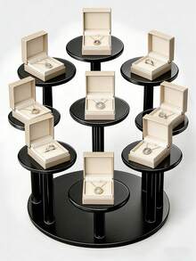 1pc 5-Tier Acrylic Rotating Display Stand, Transparent Round Jewelry/Collectibles Showcase, Multi-Purpose Perfume, Cupcake, Action Figure Display Rack - Multicolor - View 19