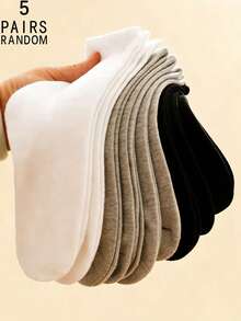 1/5/10/15/20 Paar zufällige Damen einfarbige retro minimalistische Knöchelsocken - Verschiedenfarbig - Übersicht 12