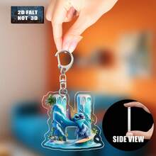 这款2D立体史迪奇冲浪亚克力钥匙扣，包含26个字母和一个史迪奇冲浪图案。男女皆宜，可爱小巧，可用作包包挂饰、车钥匙链或家居装饰。是生日、圣诞节、新年（情人节礼物、包包配件、车钥匙链）、斋月礼物的理想之选。2D平面设计。 - 彩色 - 查看 11