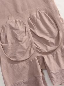 1pc Women's Seamless Lace Shaping Jumpsuit With Spaghetti Strap, Tummy Control, Bust Lift And Butt Lift - Apricot - View 3