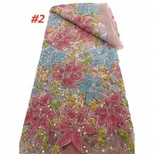 High Quality African Sequin Lace Fabric, Nigerian French Net Lace Fabric, 2026 Wedding Party Garment Sewing Material - A - View 2